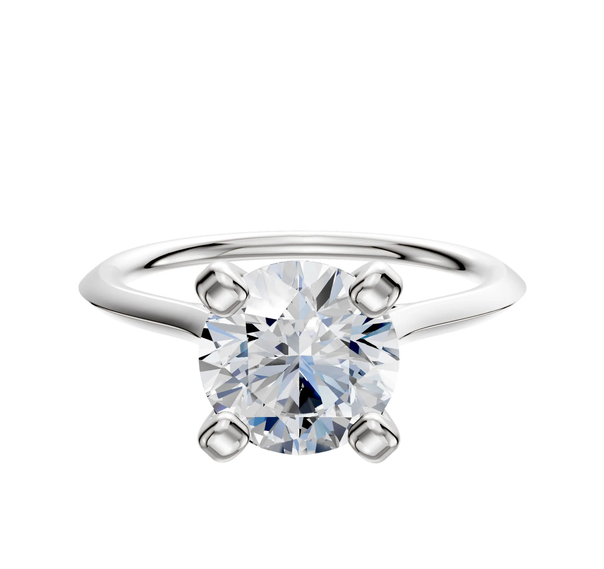 14K White Gold 4 Prong Cathedral Knife Edge 1.5mm Engagement Ring sold by Promise By Effy