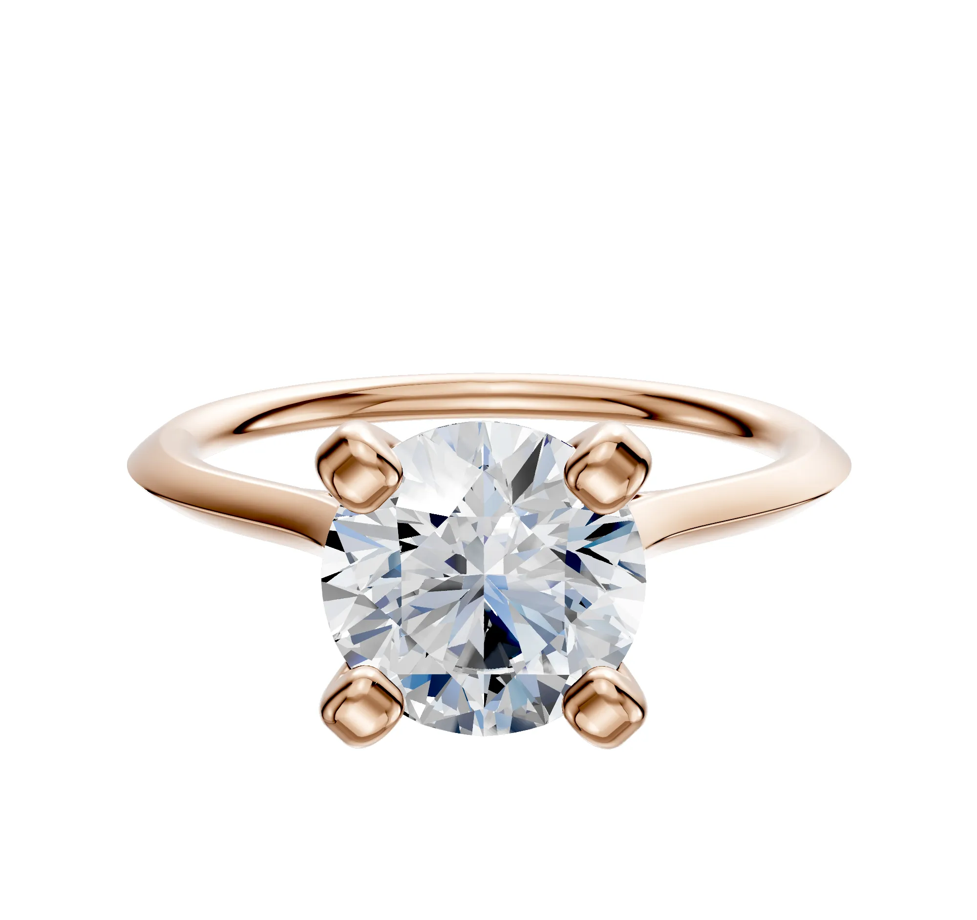 14K Rose Gold 4 Prong Cathedral Knife Edge 1.5mm Engagement Ring sold by Promise By Effy