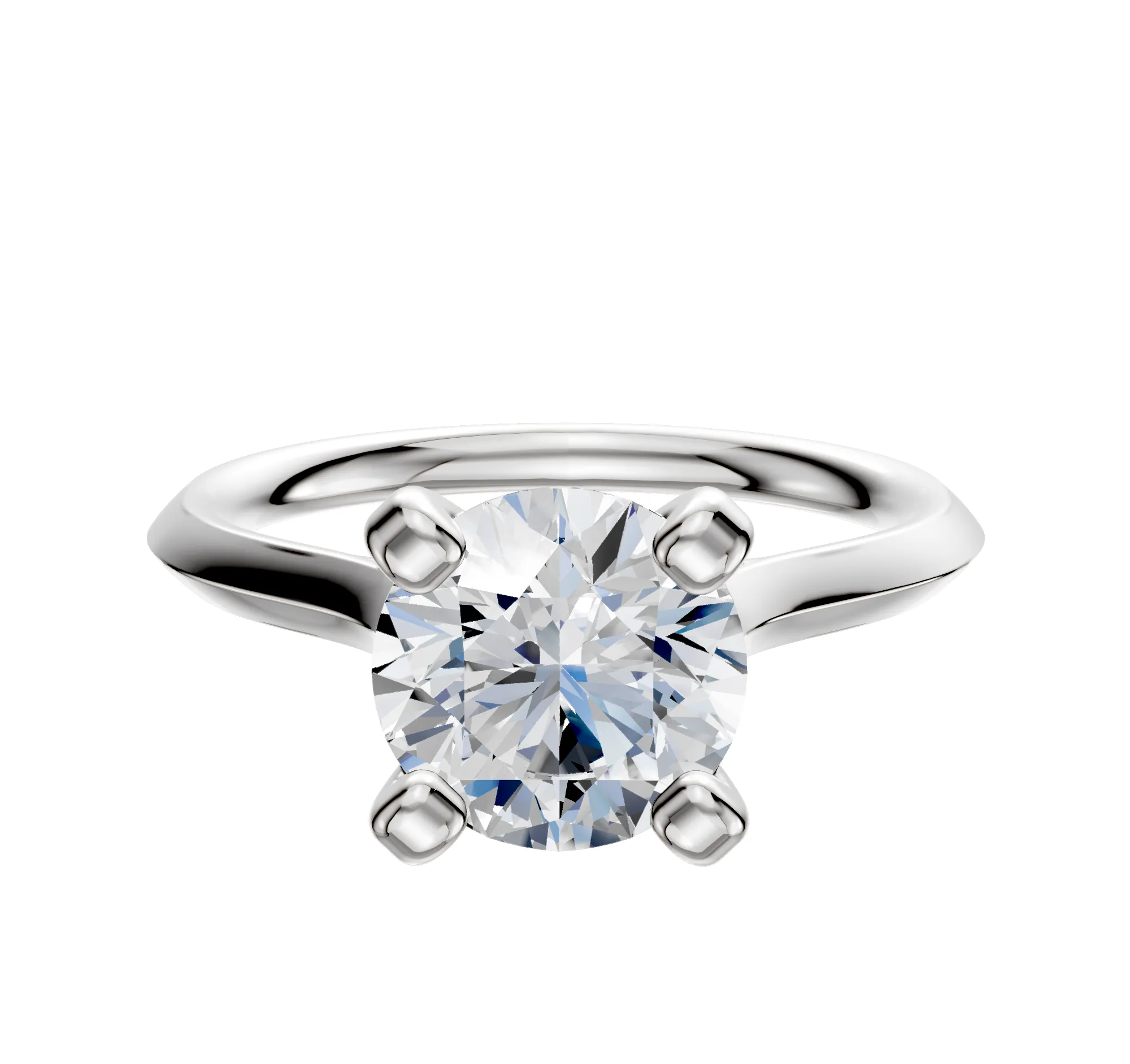 18K White Gold 4 Prong Cathedral Knife Edge 2.0mm Engagement Ring sold by Promise By Effy