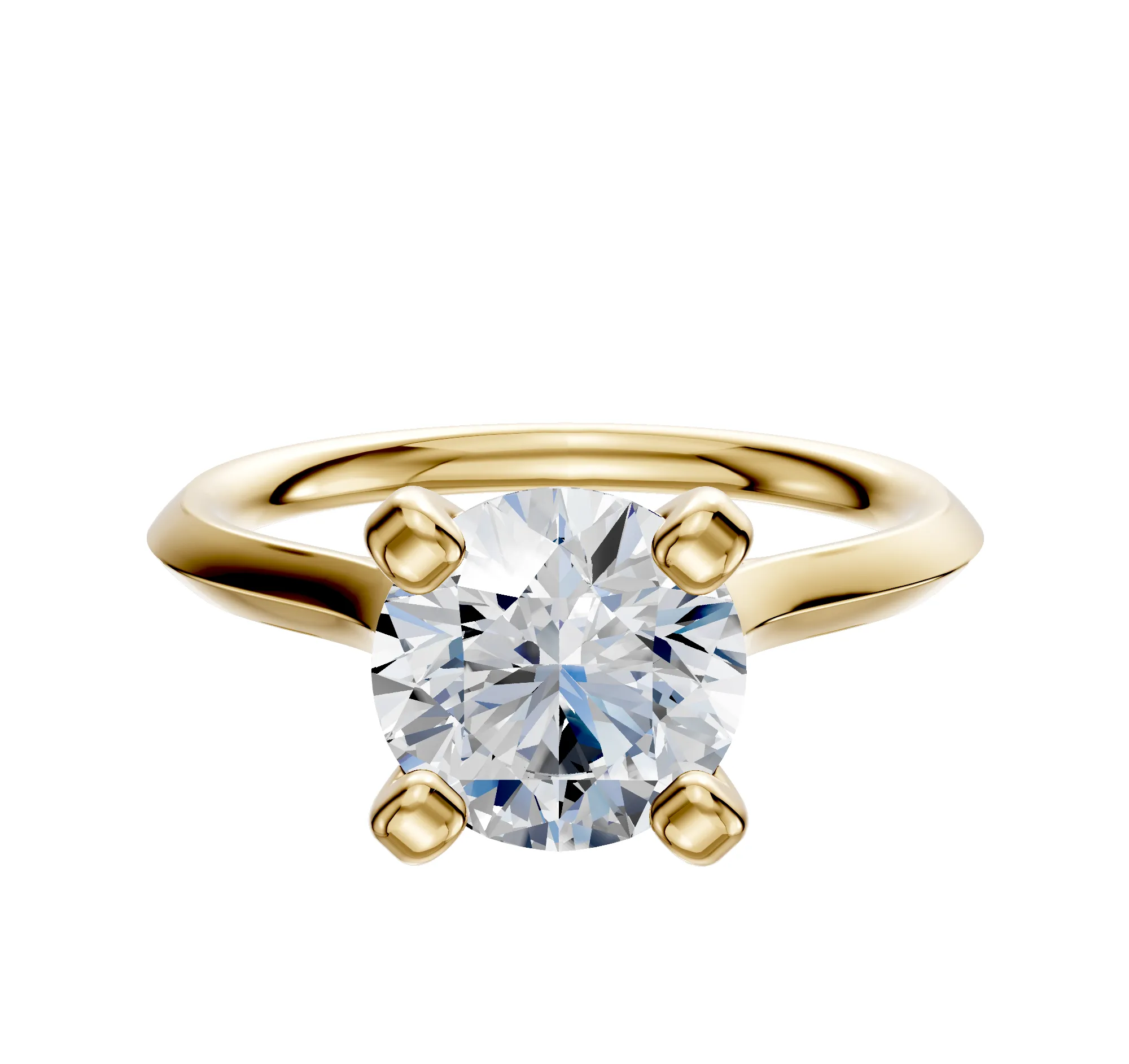 18K Yellow Gold 4 Prong Cathedral Knife Edge 2.0mm Engagement Ring sold by Promise By Effy