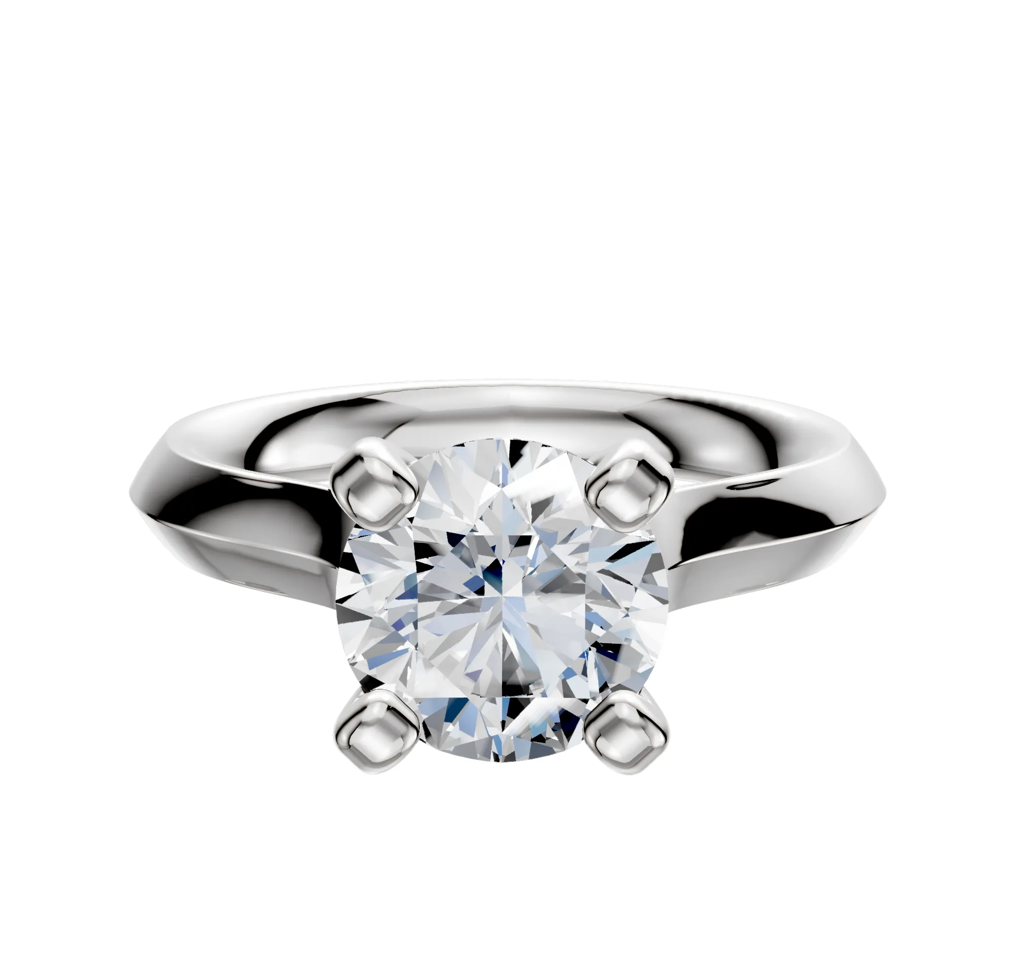 14K White Gold 4 Prong Cathedral Knife Edge 3.0mm Engagement Ring sold by Promise By Effy