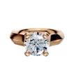 18K Rose Gold 4 Prong Cathedral Knife Edge 4.0mm Engagement Ring sold by Promise By Effy