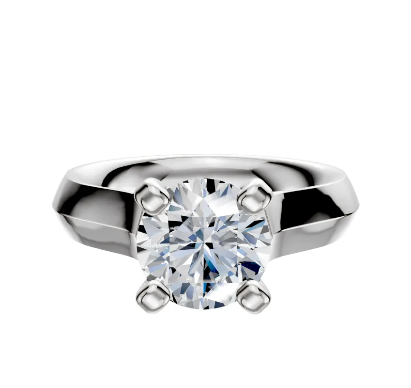 Platinum 4 Prong Cathedral Knife Edge 4.0mm Engagement Ring sold by Promise By Effy