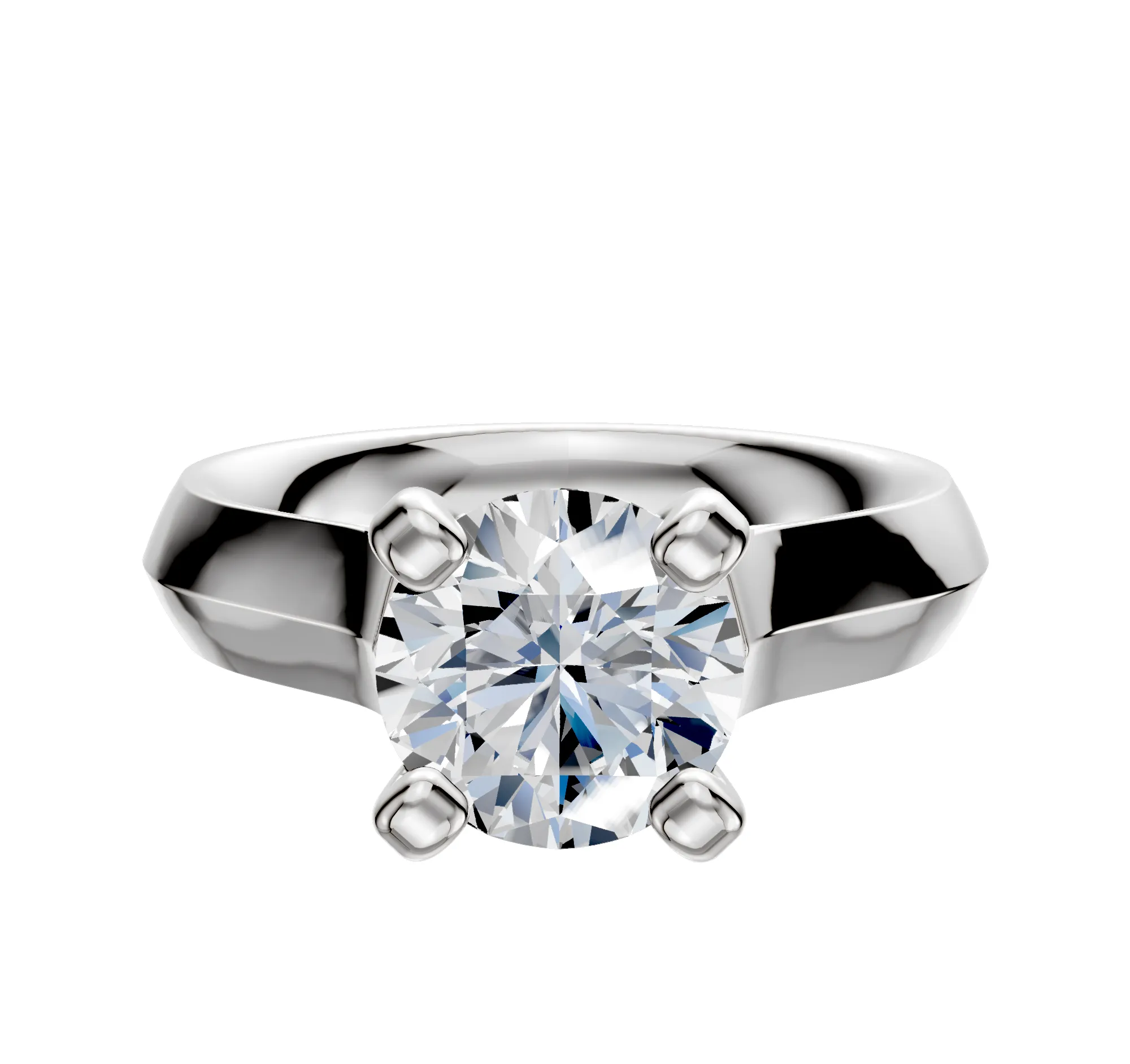 Platinum 4 Prong Cathedral Knife Edge 4.0mm Engagement Ring sold by Promise By Effy