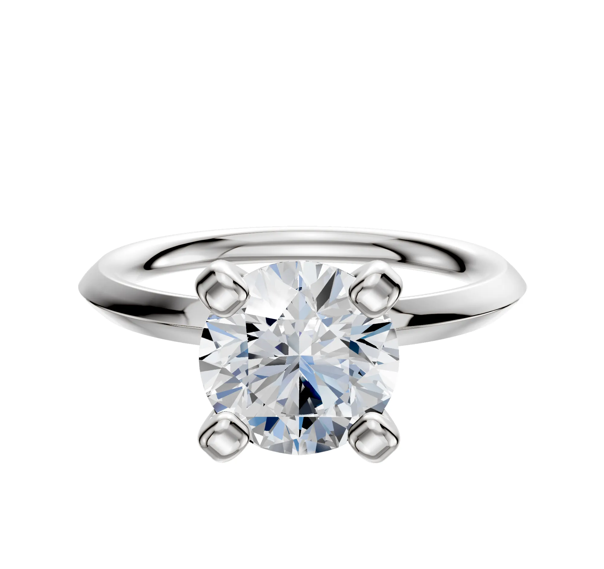 14K White Gold 4 Prong Classic Knife Edge 2.0mm Engagement Ring sold by Promise By Effy