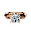 14K Rose Gold 4 Prong Classic Knife Edge 4.0mm Engagement Ring sold by Promise By Effy
