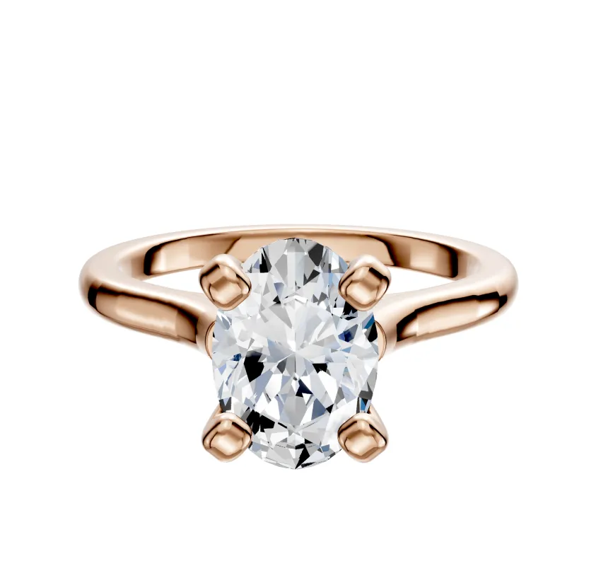 14K Rose Gold 4 Prong Cathedral Dome 2.0mm Engagement Ring sold by Promise By Effy