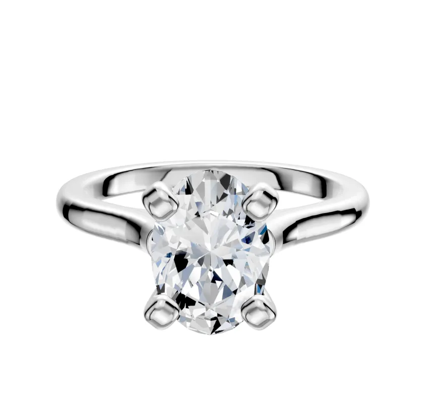 18K White Gold 4 Prong Cathedral Dome 2.0mm Engagement Ring sold by Promise By Effy