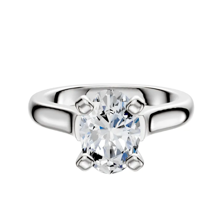 Platinum 4 Prong Cathedral Dome 3.0mm Engagement Ring sold by Promise By Effy