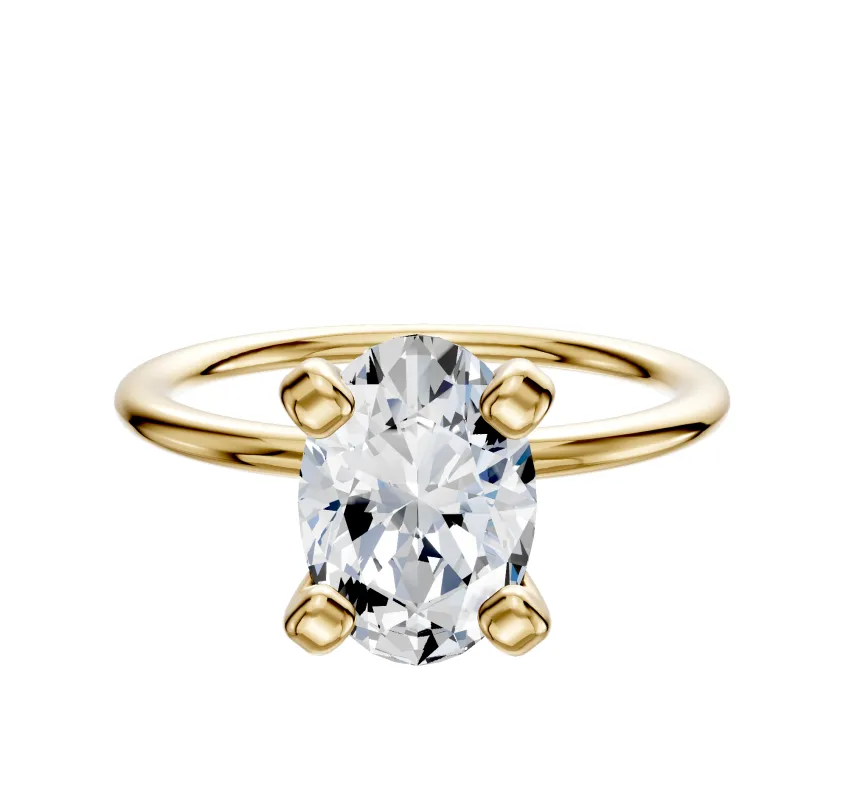18K Yellow Gold 4 Prong Classic Dome 1.5mm Engagement Ring sold by Promise By Effy