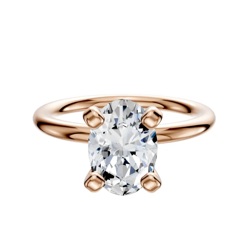 14K Rose Gold 4 Prong Classic Dome 2.0mm Engagement Ring sold by Promise By Effy