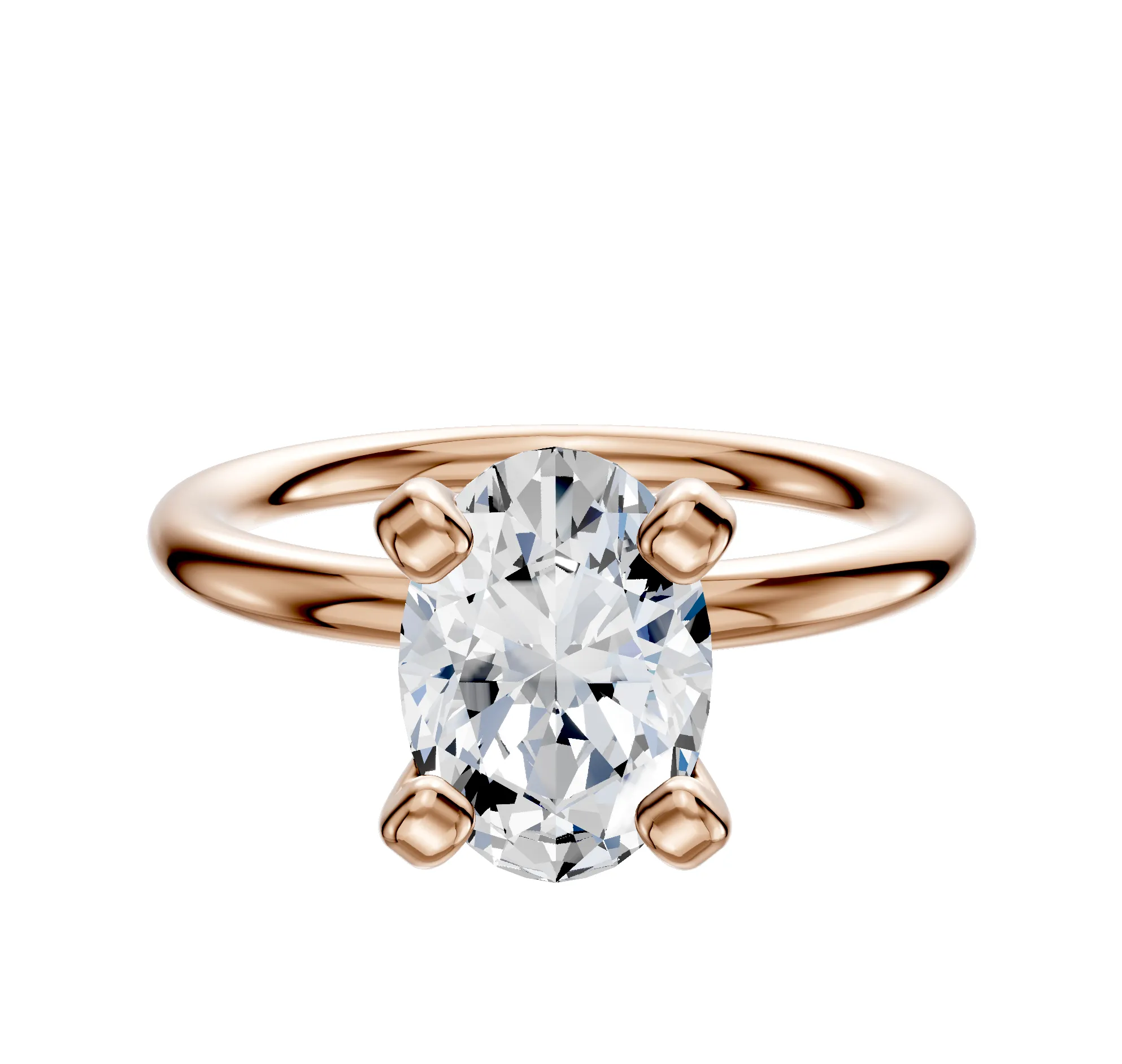 14K Rose Gold 4 Prong Classic Dome 2.0mm Engagement Ring sold by Promise By Effy