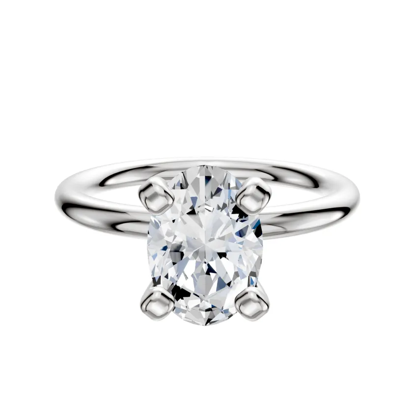 Platinum 4 Prong Classic Dome 2.0mm Engagement Ring sold by Promise By Effy