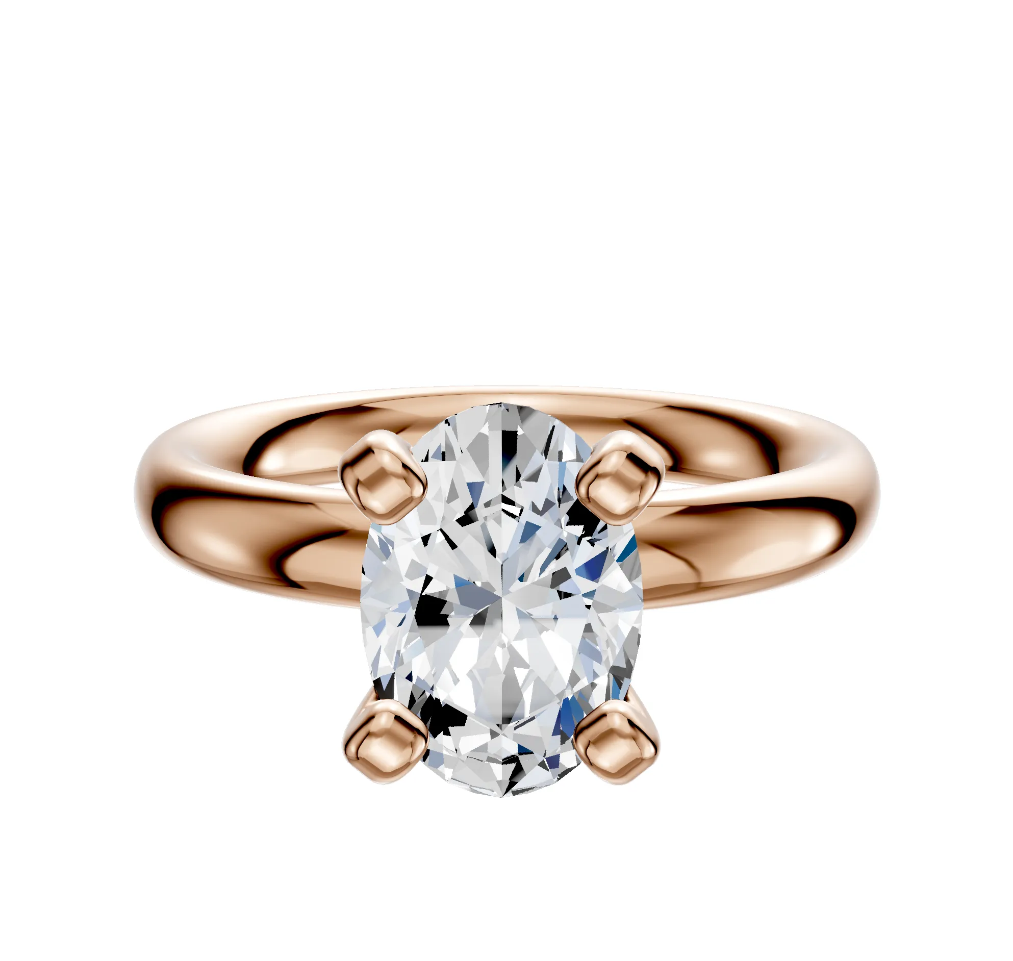 18K Rose Gold 4 Prong Classic Dome 3.0mm Engagement Ring sold by Promise By Effy