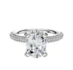 14K White Gold 4 Prong Classic Dome 3-Row-Pave 2.0mm Engagement Ring sold by Promise By Effy