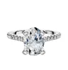 18K White Gold 4 Prong Cathedral Dome 1-Row-Pave 2.5mm Engagement Ring sold by Promise By Effy