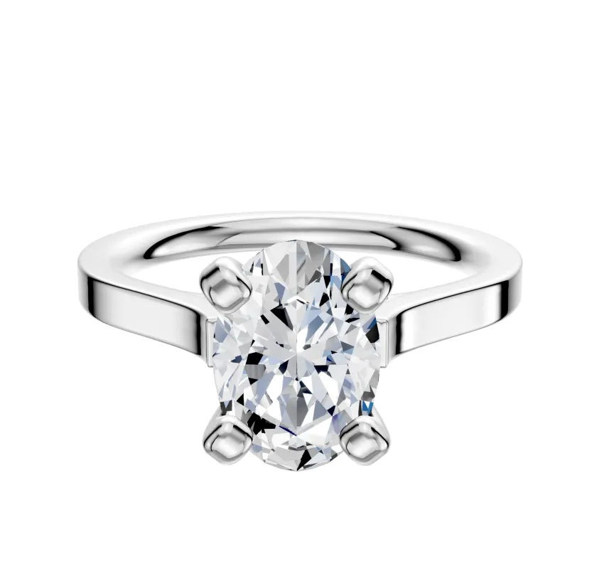 Platinum 4 Prong Cathedral Flat 2.0mm Engagement Ring sold by Promise By Effy
