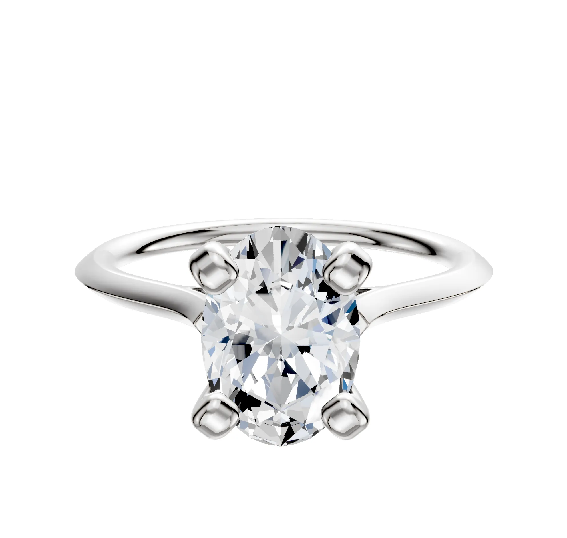 Platinum 4 Prong Cathedral Knife Edge 1.5mm Engagement Ring sold by Promise By Effy