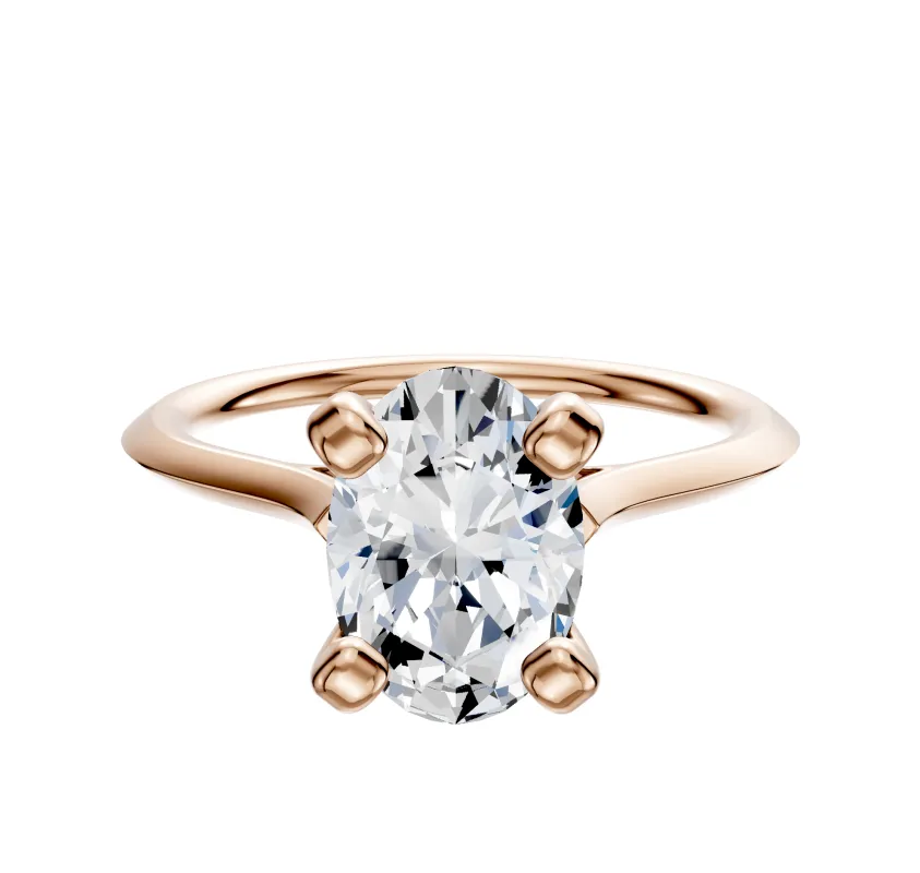 18K Rose Gold 4 Prong Cathedral Knife Edge 1.5mm Engagement Ring made by Promise By Effy