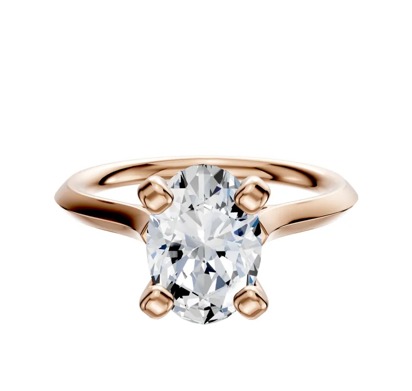 18K Rose Gold 4 Prong Cathedral Knife Edge 2.0mm Engagement Ring sold by Promise By Effy