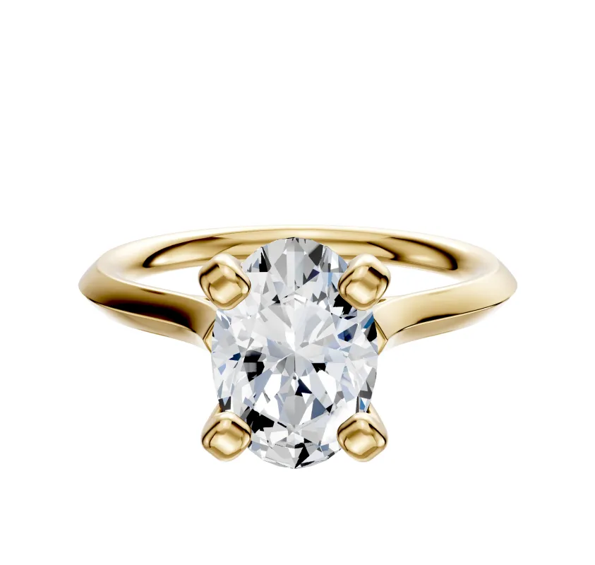 18K Yellow Gold 4 Prong Cathedral Knife Edge 2.0mm Engagement Ring sold by Promise By Effy