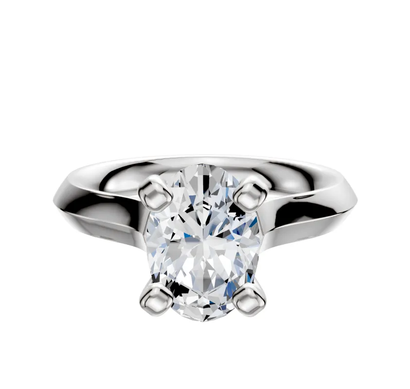 18K White Gold 4 Prong Cathedral Knife Edge 3.0mm Engagement Ring sold by Promise By Effy