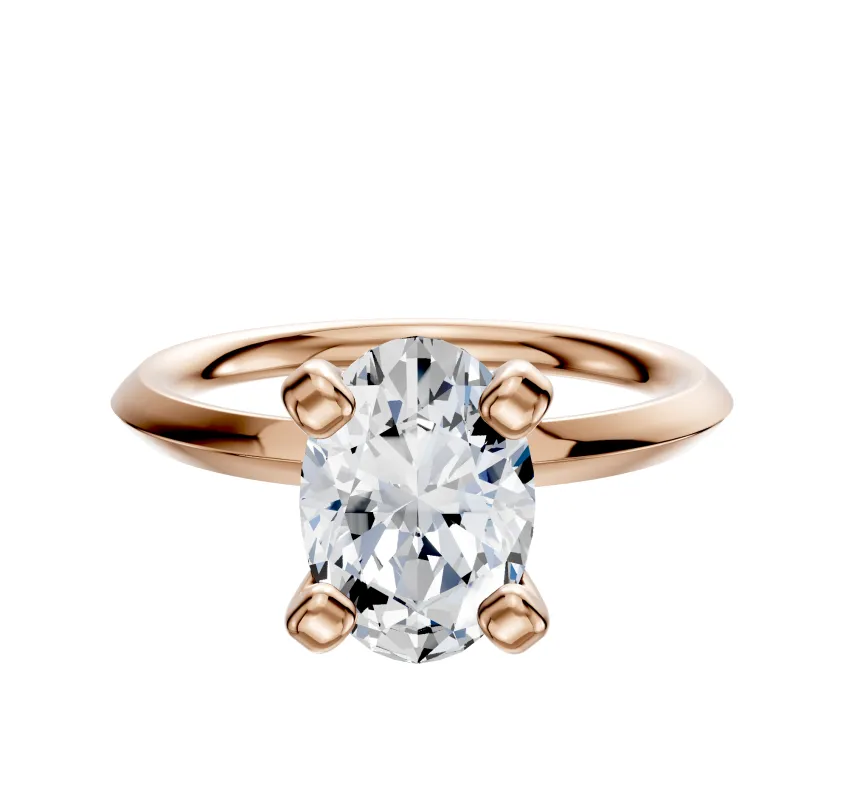 14K Rose Gold 4 Prong Classic Knife Edge 2.0mm Engagement Ring sold by Promise By Effy