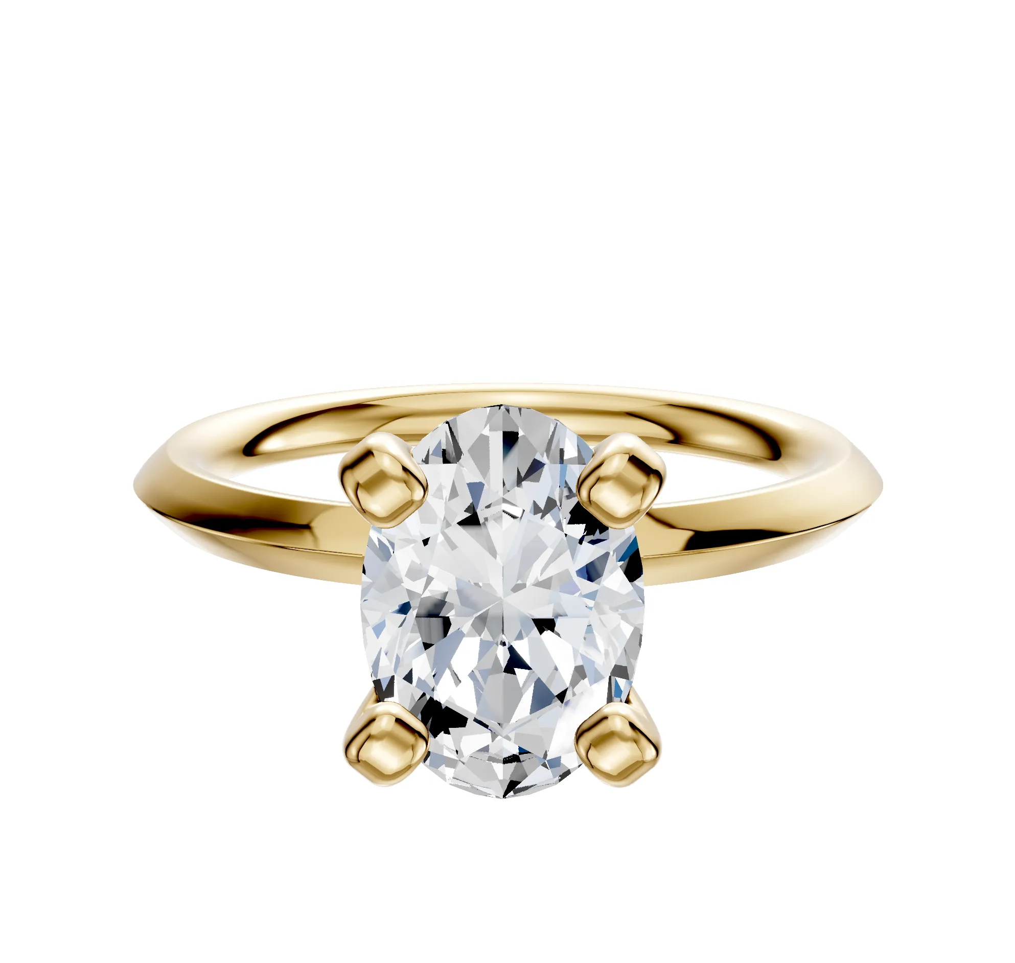 14K Yellow Gold 4 Prong Classic Knife Edge 2.0mm Engagement Ring sold by Promise By Effy