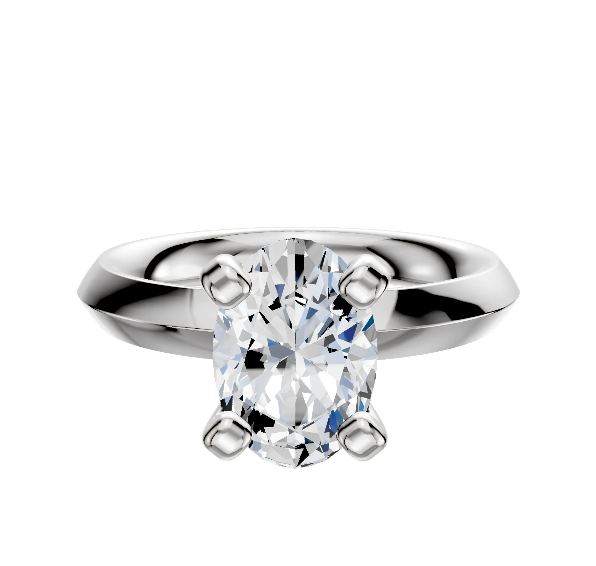 Platinum 4 Prong Classic Knife Edge 3.0mm Engagement Ring sold by Promise By Effy