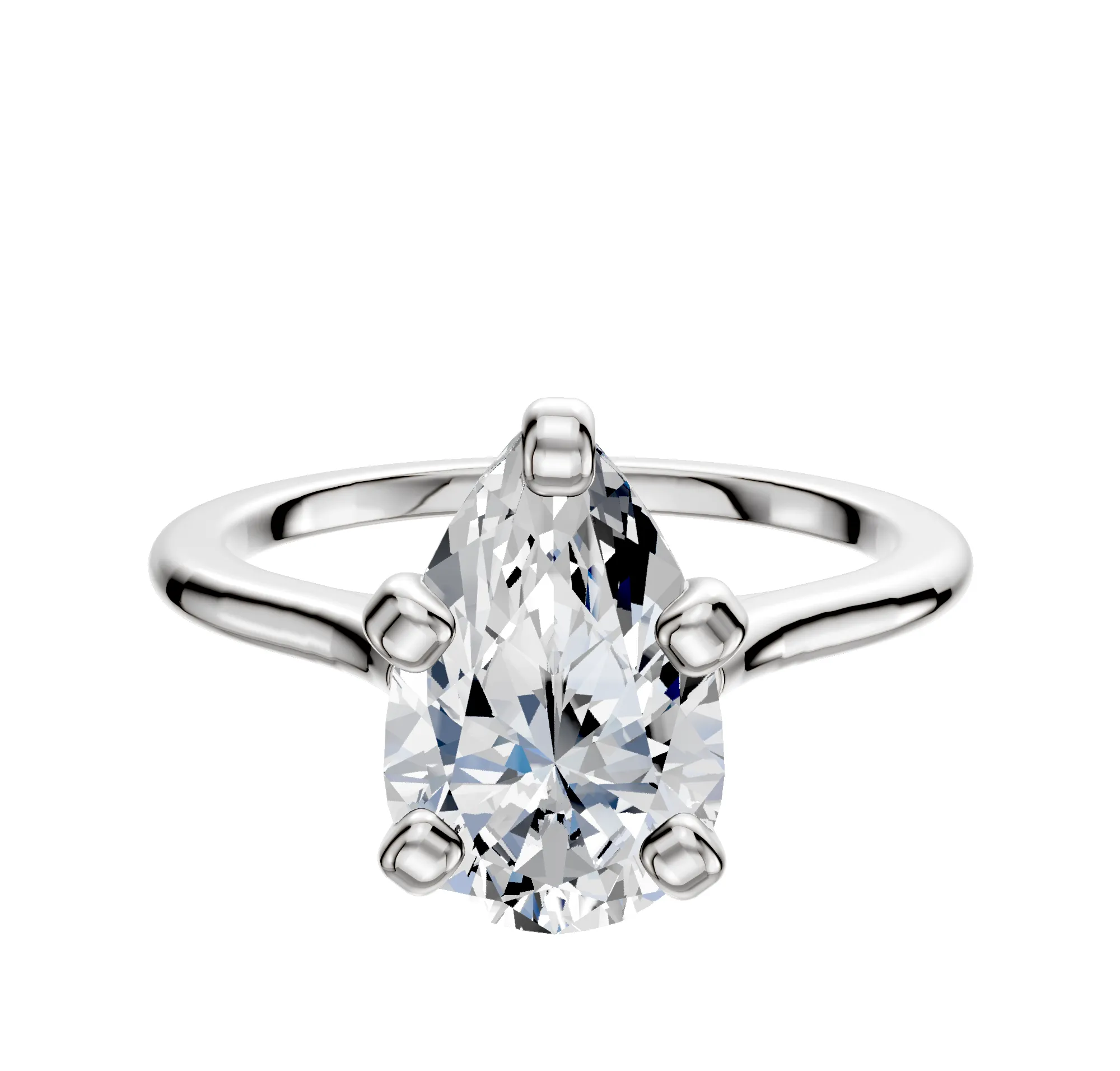 18K White Gold 4 Prong Cathedral Dome 1.5mm Engagement Ring sold by Promise By Effy