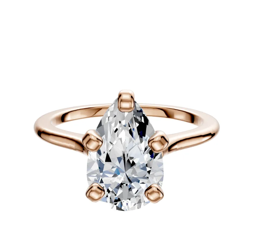 18K Rose Gold 4 Prong Cathedral Dome 1.5mm Engagement Ring made by Promise By Effy