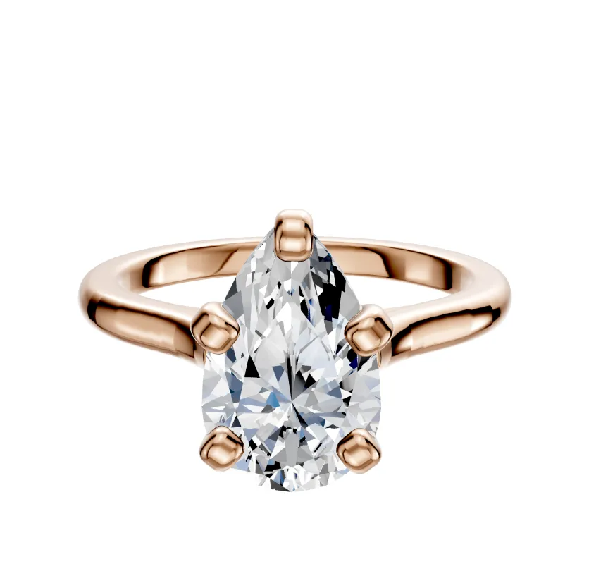 18K Rose Gold 4 Prong Cathedral Dome 2.0mm Engagement Ring sold by Promise By Effy