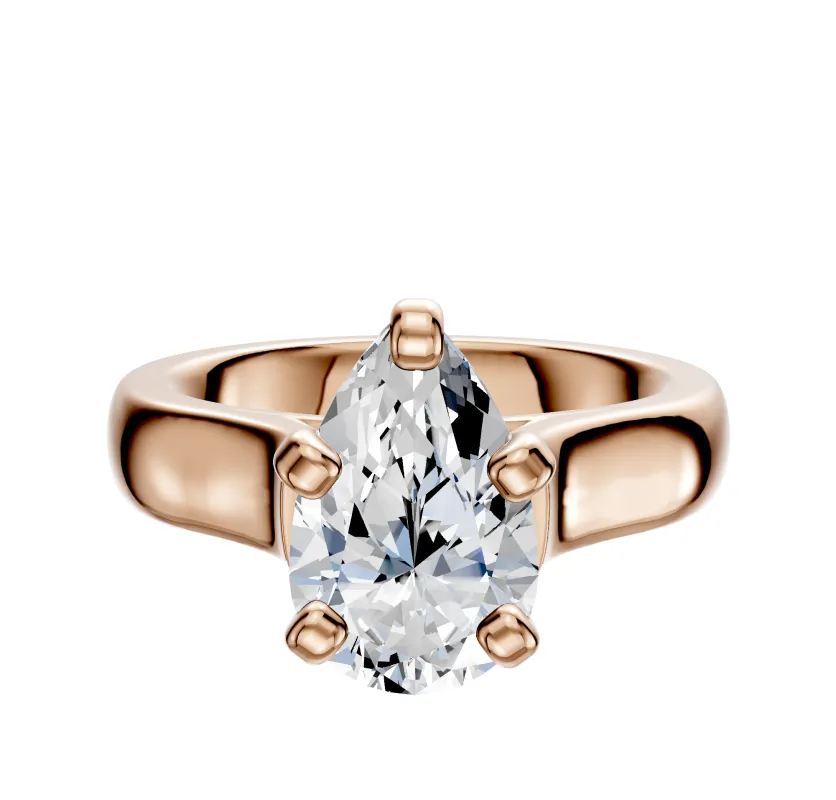 14K Rose Gold 4 Prong Cathedral Dome 4.0mm Engagement Ring sold by Promise By Effy