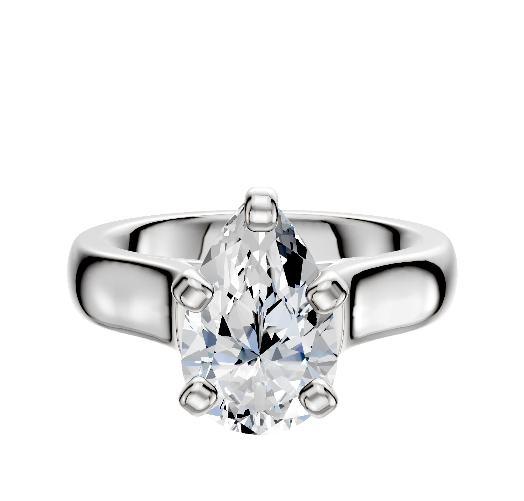 18K White Gold 4 Prong Cathedral Dome 4.0mm Engagement Ring sold by Promise By Effy