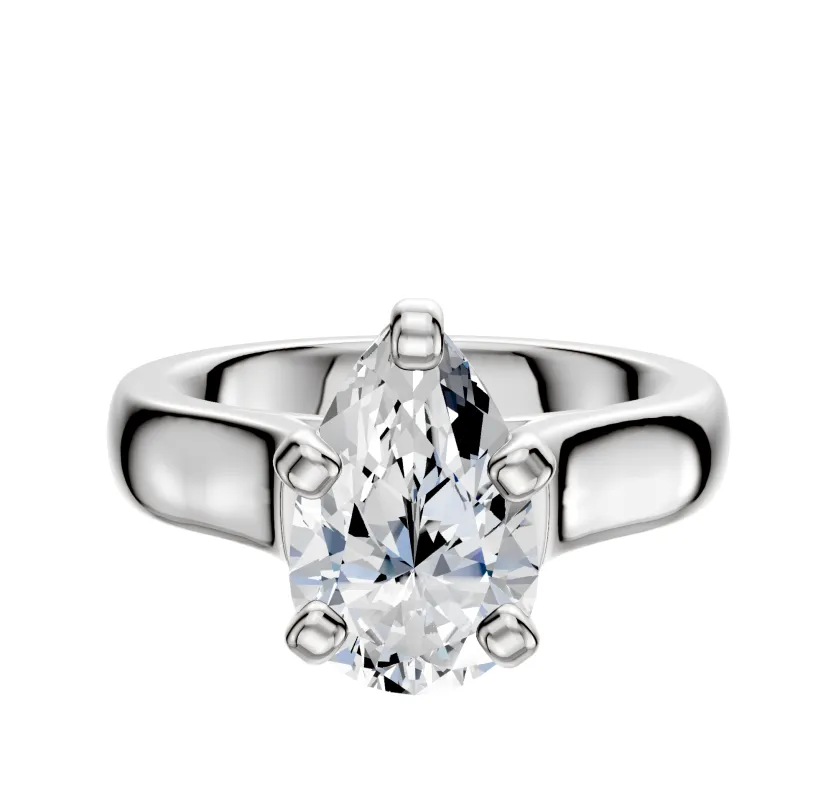 Platinum 4 Prong Cathedral Dome 4.0mm Engagement Ring sold by Promise By Effy