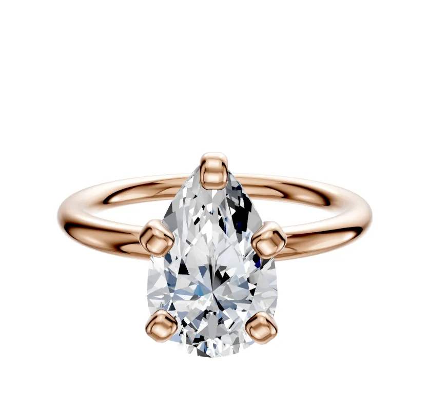 14K Rose Gold 4 Prong Classic Dome 2.0mm Engagement Ring sold by Promise By Effy
