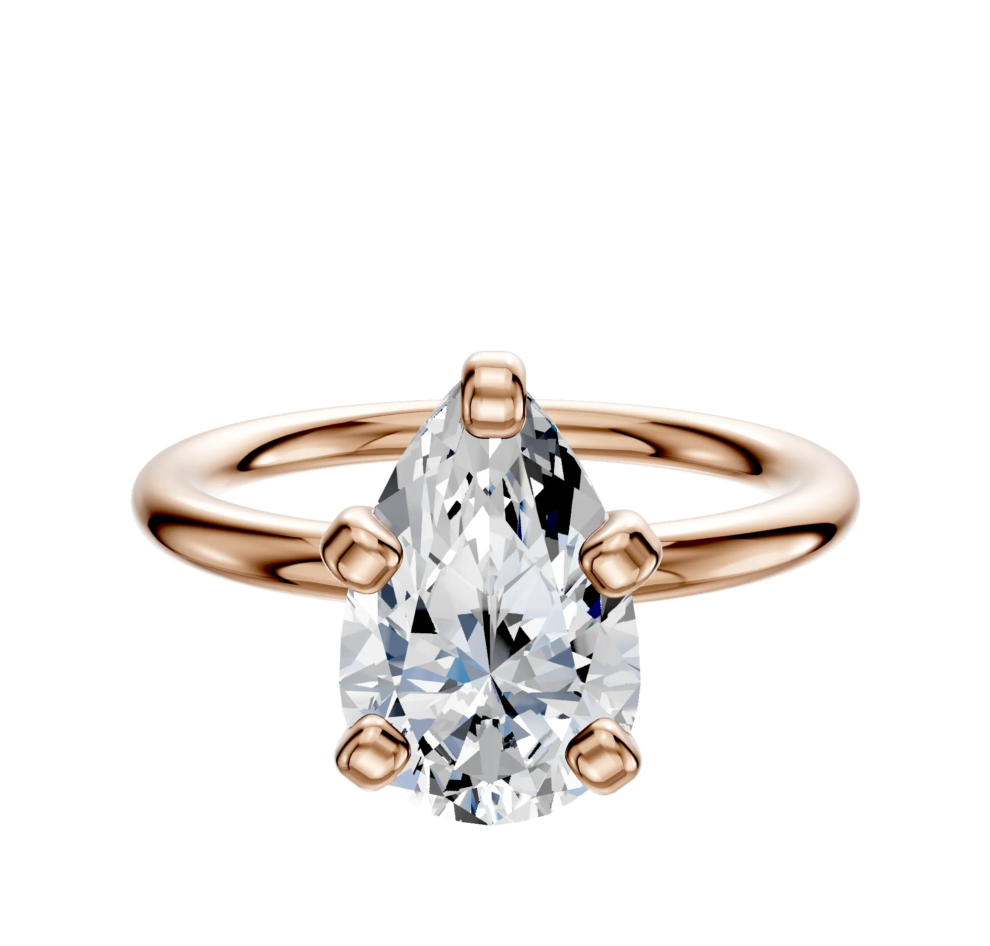 14K Rose Gold 4 Prong Classic Dome 2.0mm Engagement Ring sold by Promise By Effy