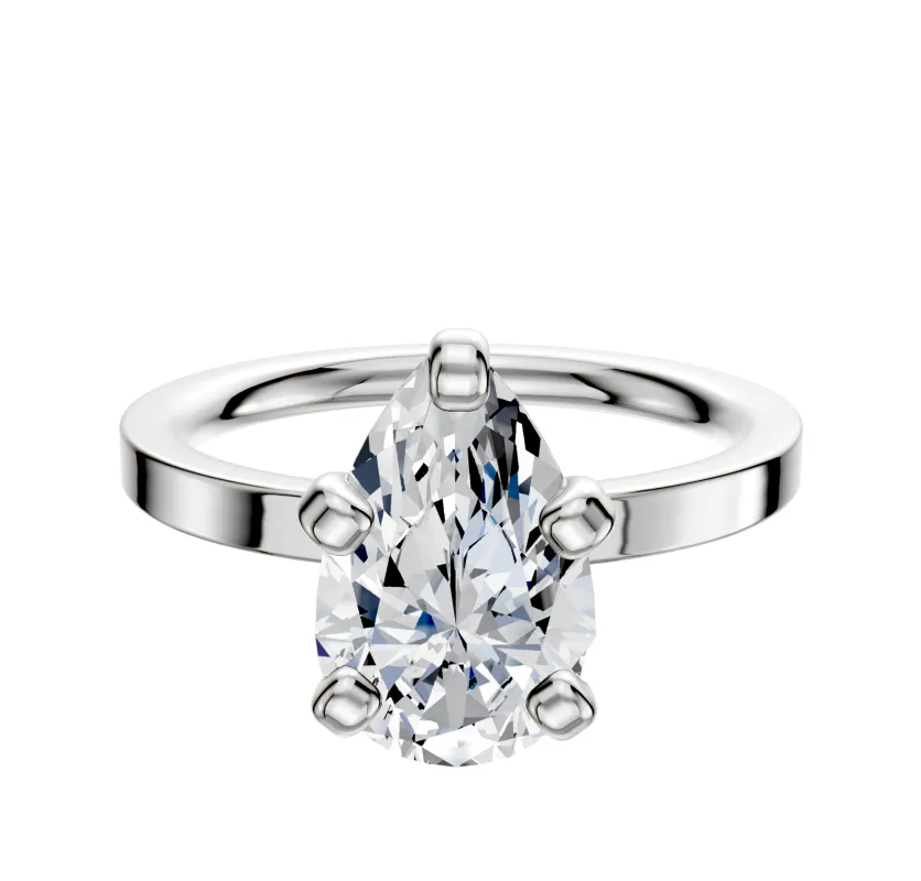 Platinum 4 Prong Classic Flat 2.0mm Engagement Ring sold by Promise By Effy