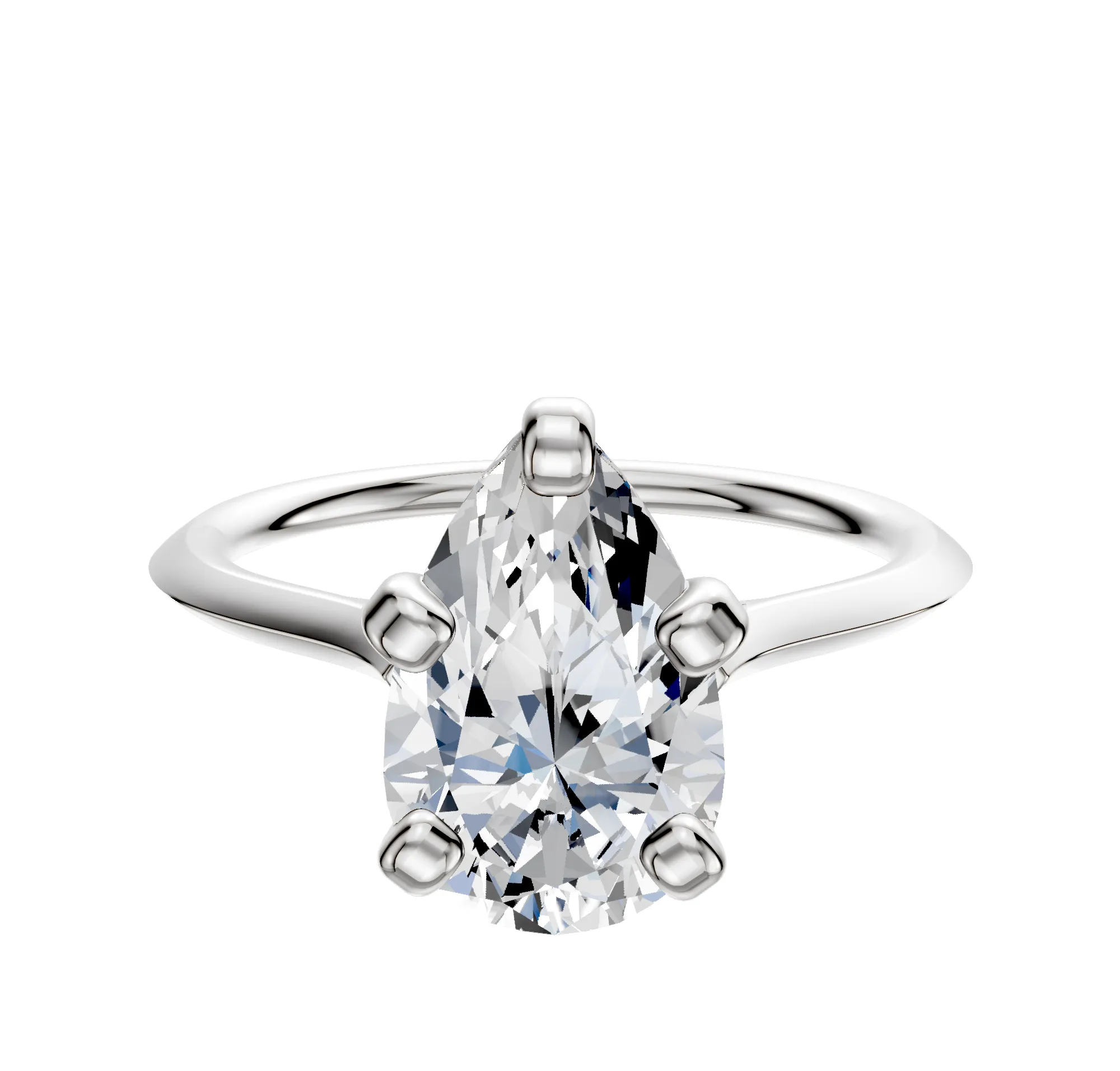 Platinum 4 Prong Cathedral Knife Edge 1.5mm Engagement Ring sold by Promise By Effy