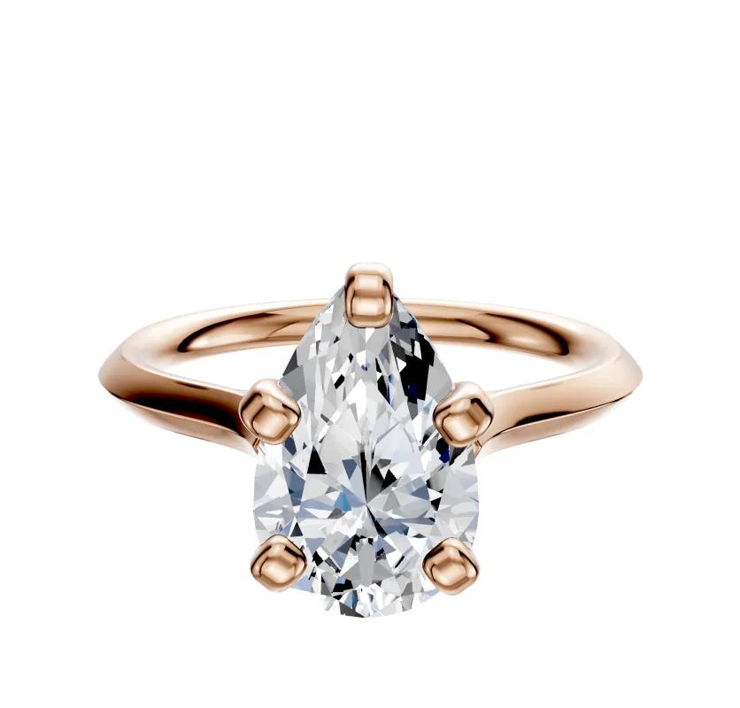 18K Rose Gold 4 Prong Cathedral Knife Edge 2.0mm Engagement Ring sold by Promise By Effy