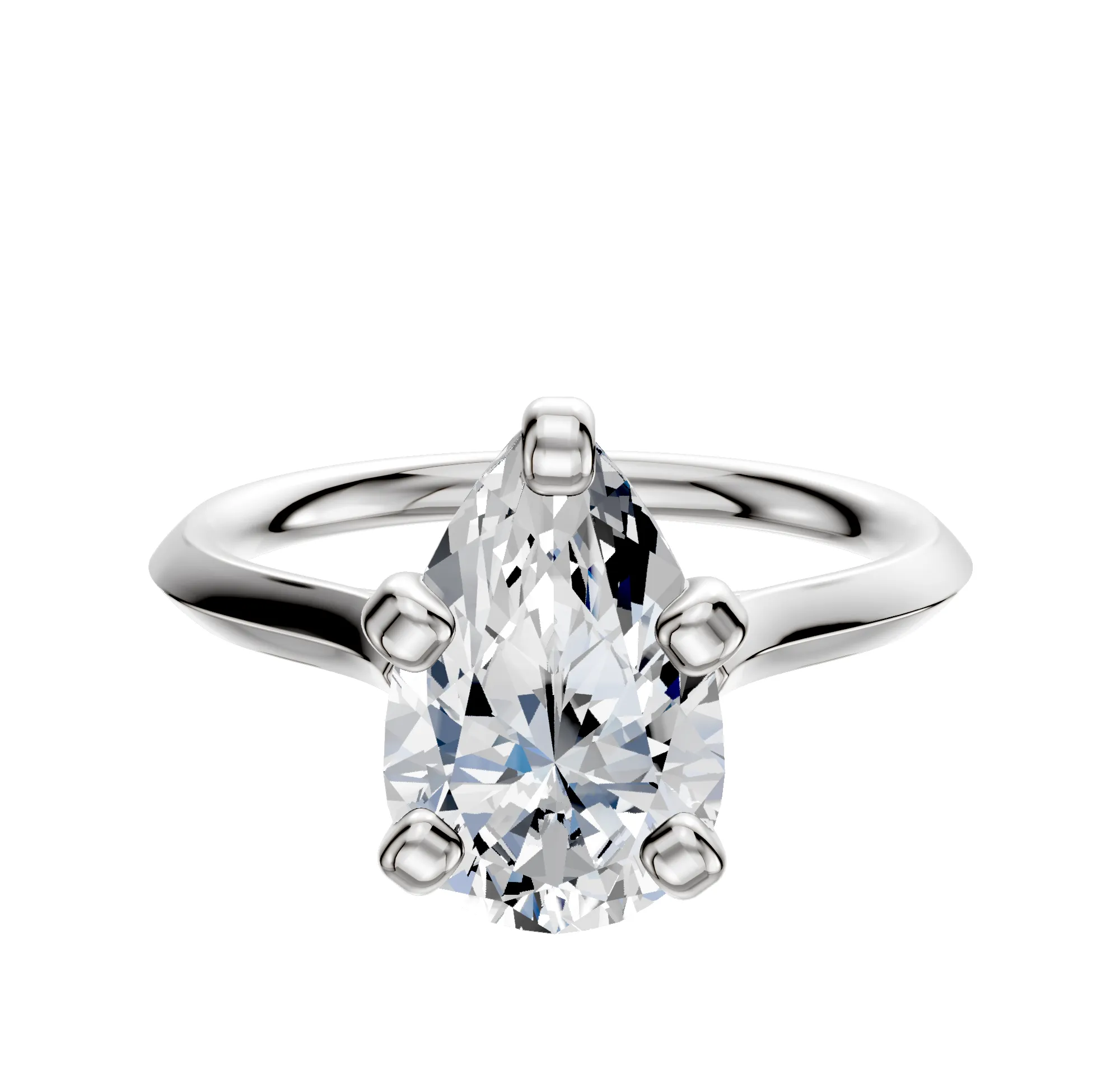 Platinum 4 Prong Cathedral Knife Edge 2.0mm Engagement Ring sold by Promise By Effy