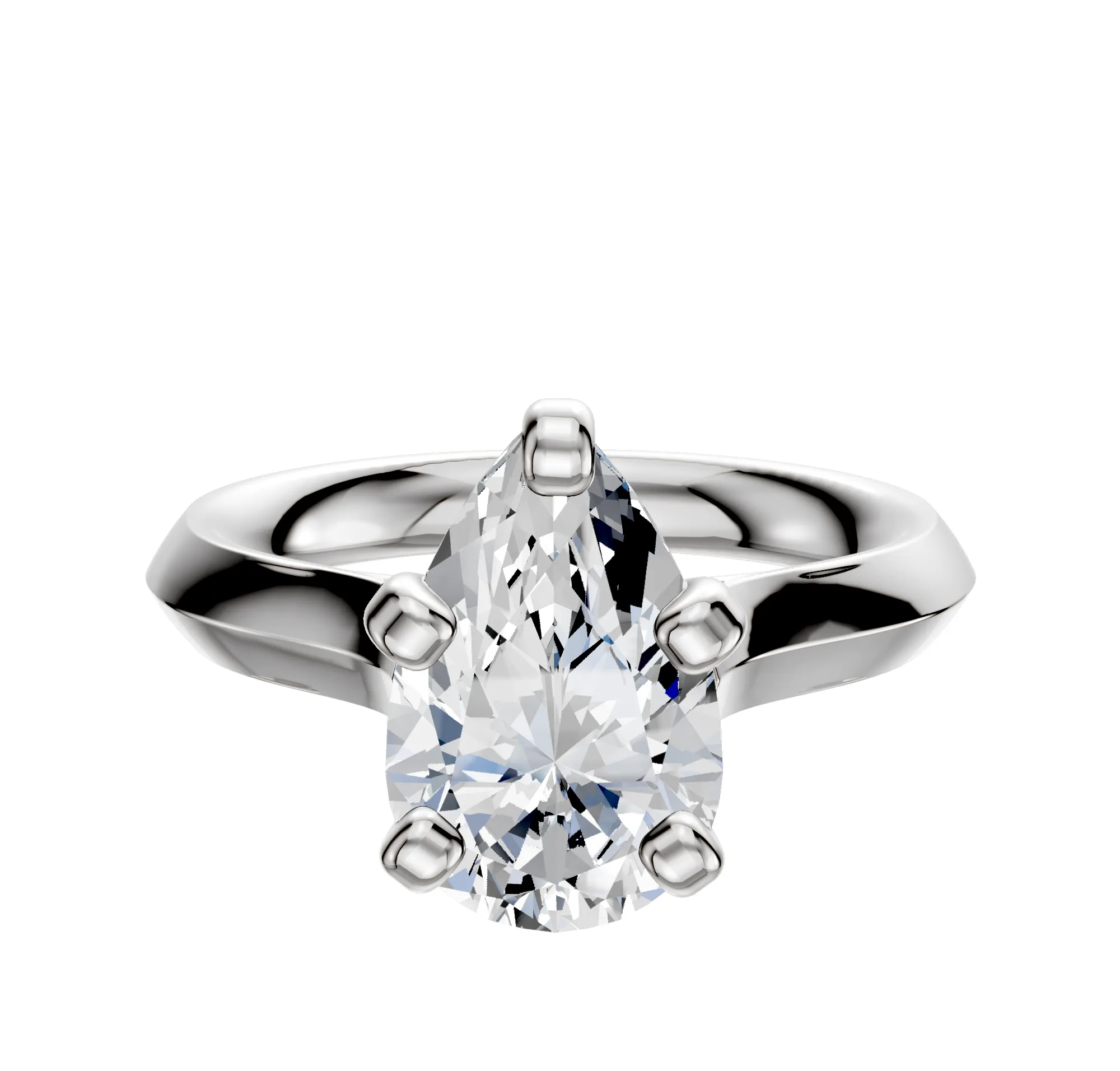 Platinum 4 Prong Cathedral Knife Edge 3.0mm Engagement Ring sold by Promise By Effy