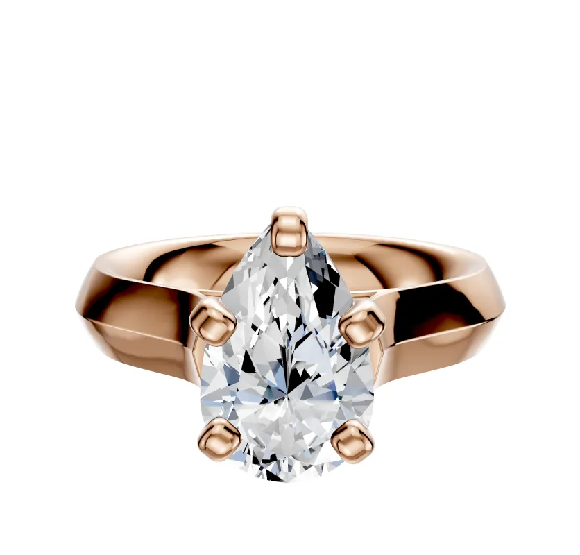 14K Rose Gold 4 Prong Cathedral Knife Edge 4.0mm Engagement Ring sold by Promise By Effy