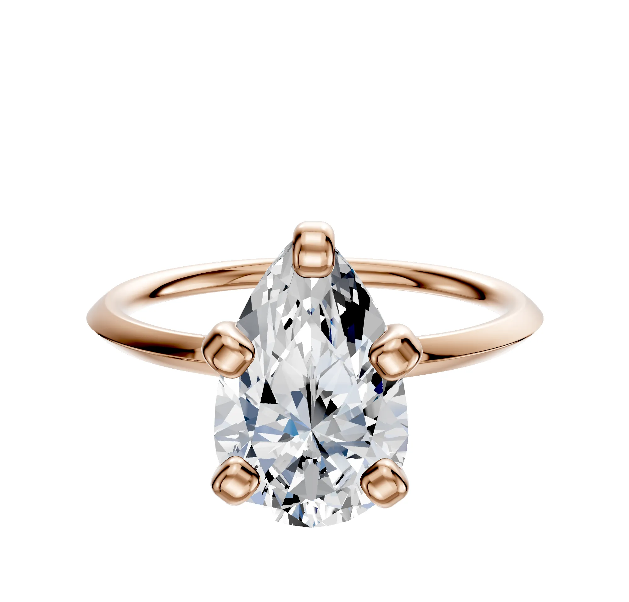 14K Rose Gold 4 Prong Classic Knife Edge 1.5mm Engagement Ring sold by Promise By Effy