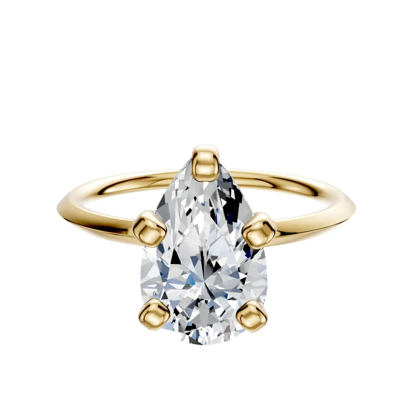 14K Yellow Gold 4 Prong Classic Knife Edge 1.5mm Engagement Ring sold by Promise By Effy