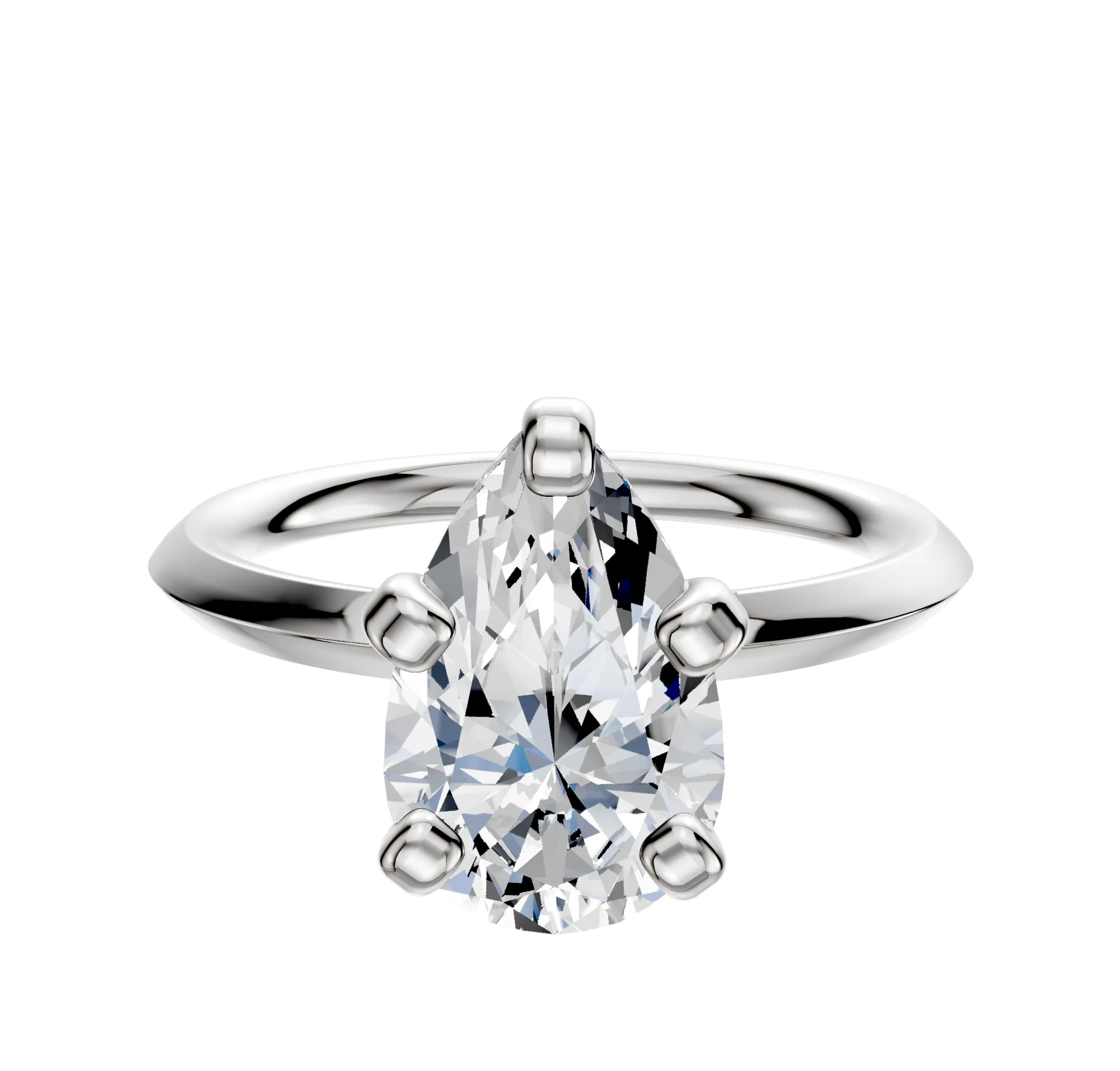 14K White Gold 4 Prong Classic Knife Edge 2.0mm Engagement Ring sold by Promise By Effy