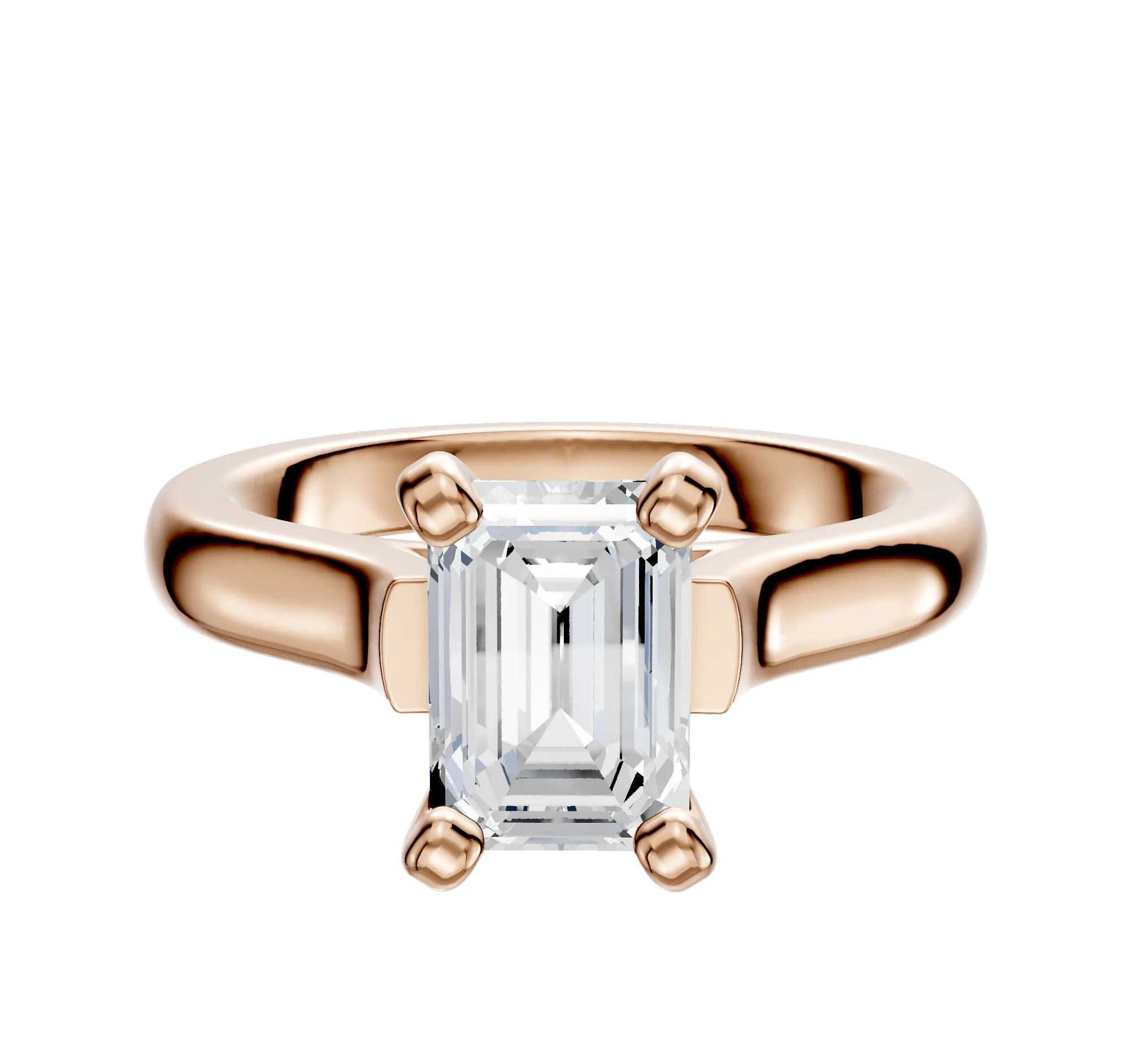 14K Rose Gold 4 Prong Cathedral Dome 3.0mm Engagement Ring sold by Promise By Effy