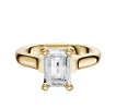 14K Yellow Gold 4 Prong Cathedral Dome 3.0mm Engagement Ring sold by Promise By Effy