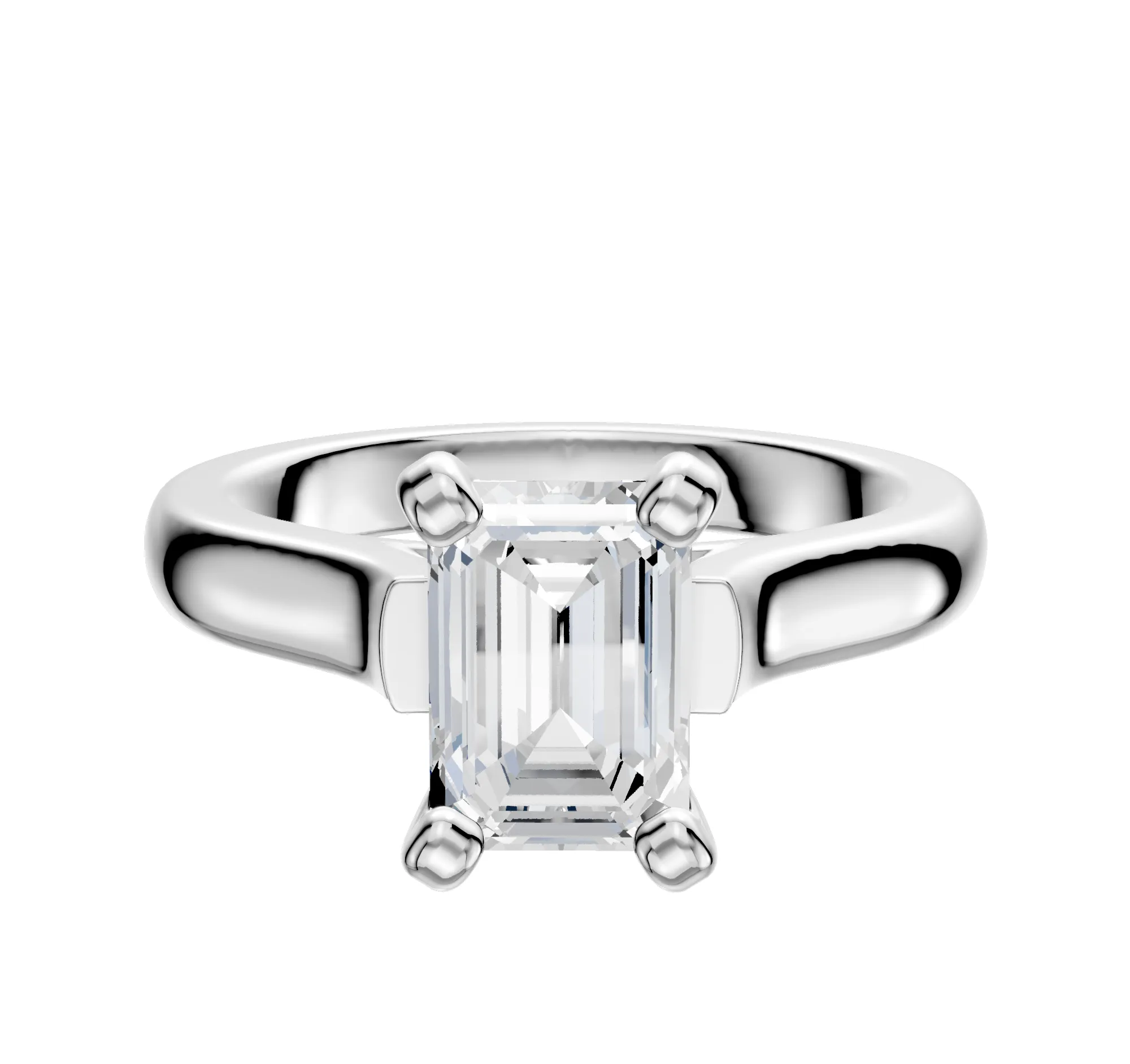 18K White Gold 4 Prong Cathedral Dome 3.0mm Engagement Ring sold by Promise By Effy