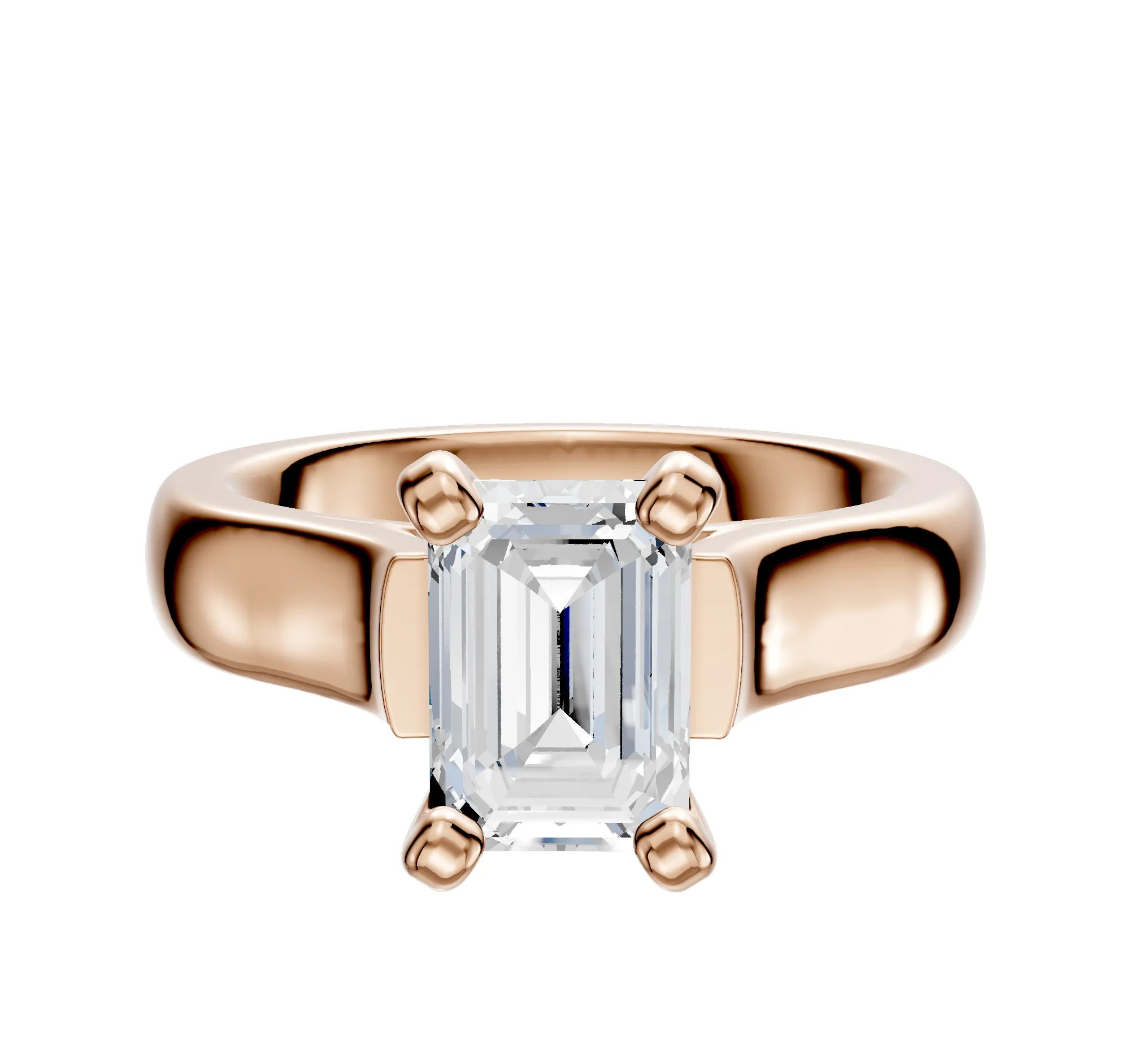 14K Rose Gold 4 Prong Cathedral Dome 4.0mm Engagement Ring sold by Promise By Effy